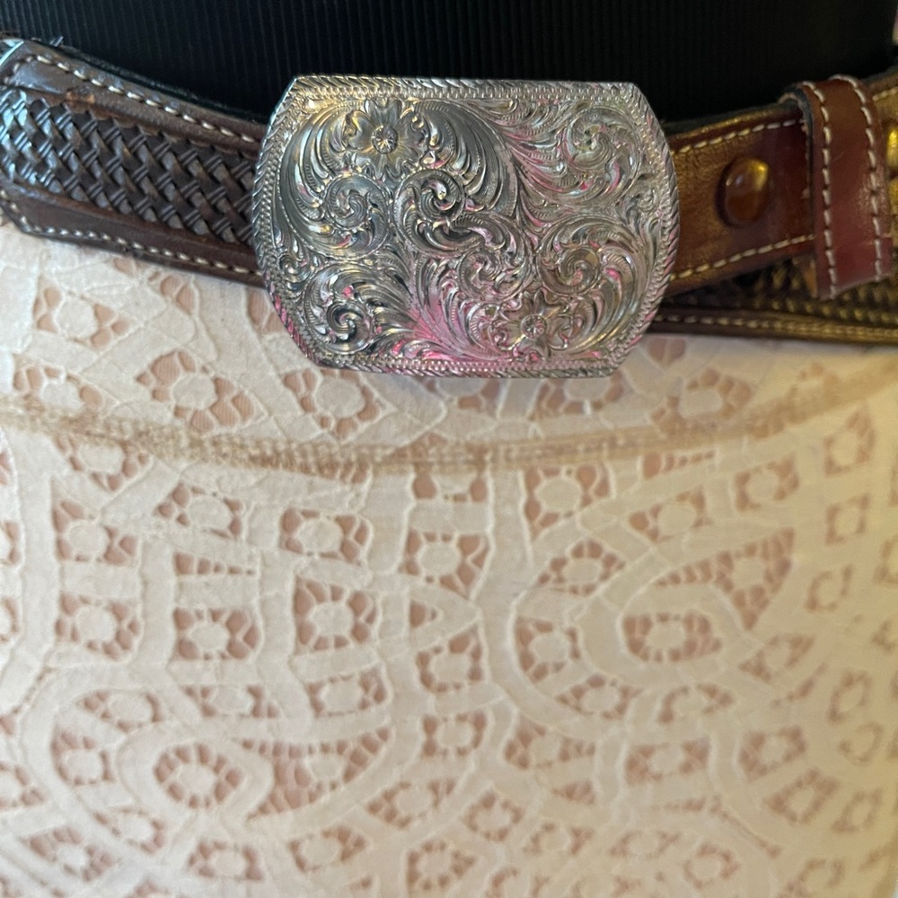 Silver plated cowgirl belt M